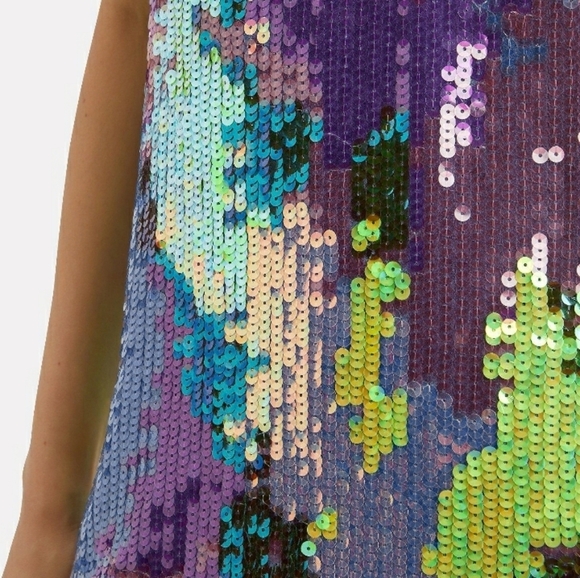 Fleur Du Mal Pastel Sequin Mini Dress XS 0 - Picture 3 of 6